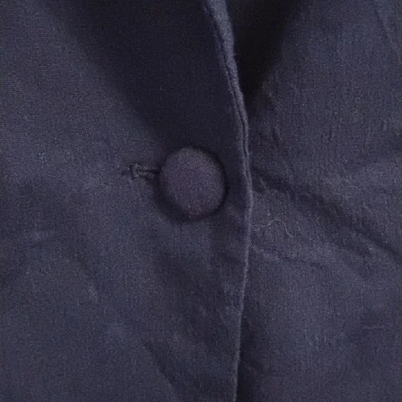 Halston Heritage Luxury Business Dark Acadamia Preppy Classic Dark Blue Blazer - Picture 7 of 16